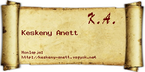 Keskeny Anett névjegykártya